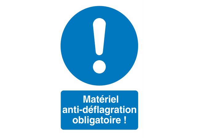 Sticker Matériel Anti-déflagration Obligatoire