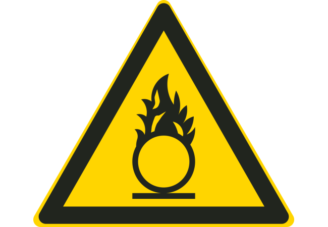 Sticker Matières Comburantes – Signalétique Produits Dangereux