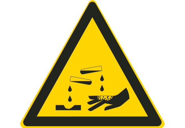 Sticker Matières Corrosives – Signalisation Danger