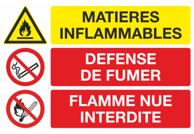Sticker Matières inflammables - Défense de fumer
