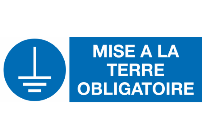 Sticker Mise à la terre obligatoire - Norme ISO 7010