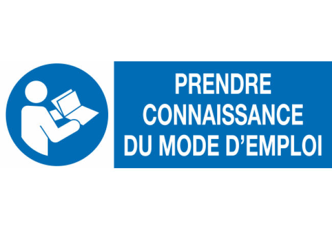 Sticker obligation « Consulter le mode d'emploi »