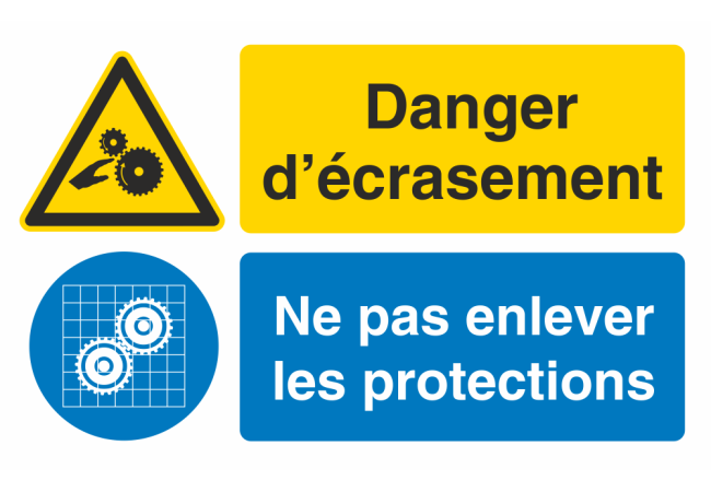 Sticker Obligation Danger Écrasement - Protection Mains
