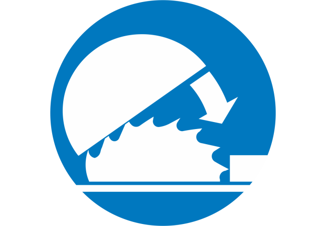 Sticker Obligation Fermez la Scie Circulaire