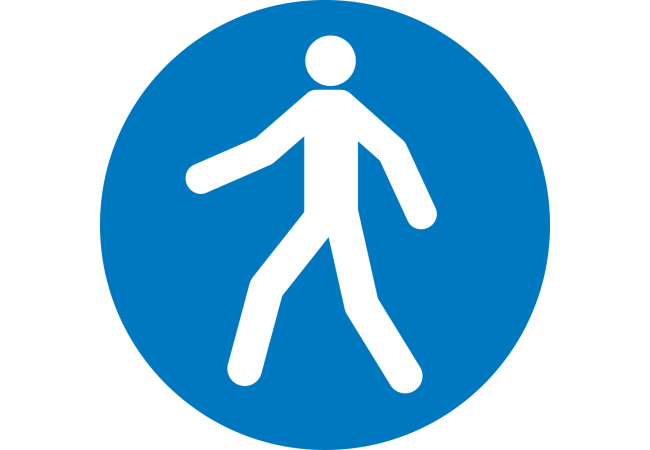 Sticker Obligation Passage Piéton - Norme ISO 7010