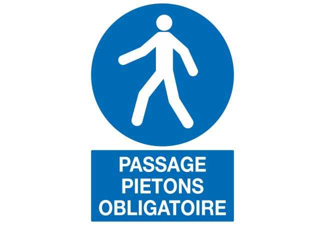 Sticker Obligation Passage Piétons – ISO 7010