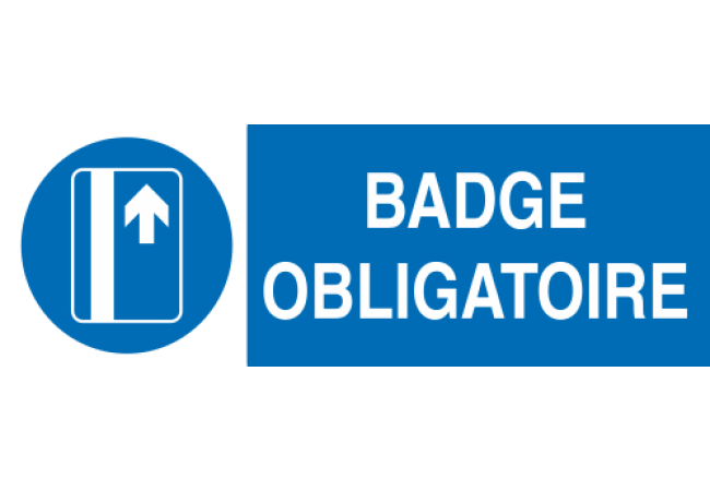Sticker obligation port du badge d'accès