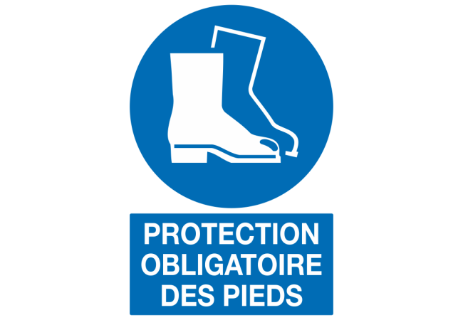 Sticker Obligation Protection des Pieds ISO 7010