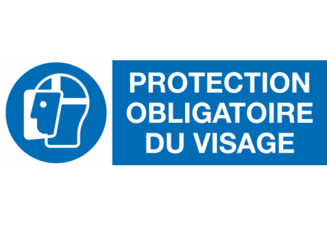 Sticker Obligation Protection Visage - Norme ISO 7010