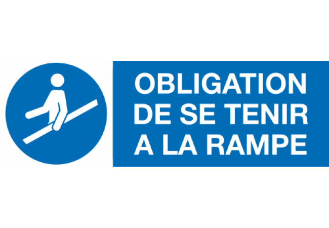 Sticker Obligation : Se tenir à la rampe
