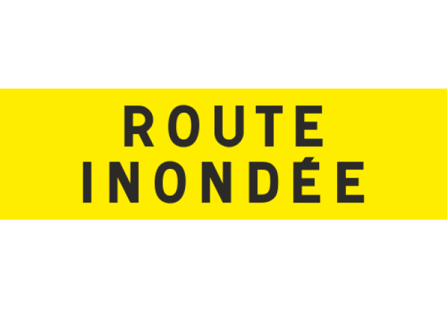 Sticker Panneau Avertissement Route Inondée