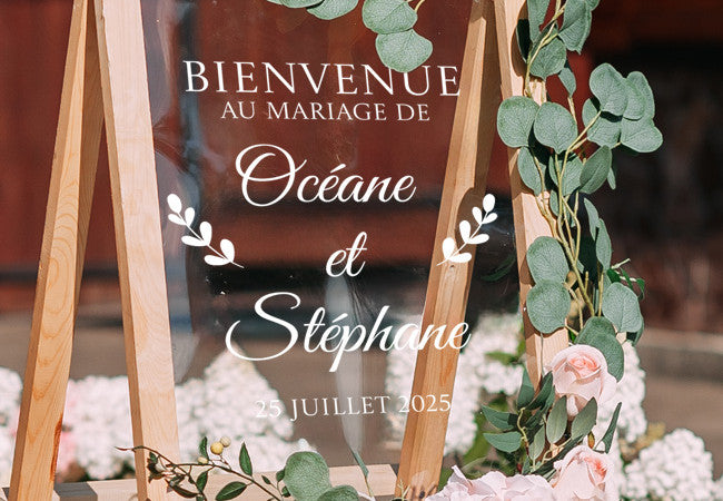 Sticker Panneau Bienvenue Mariage Personnalisé