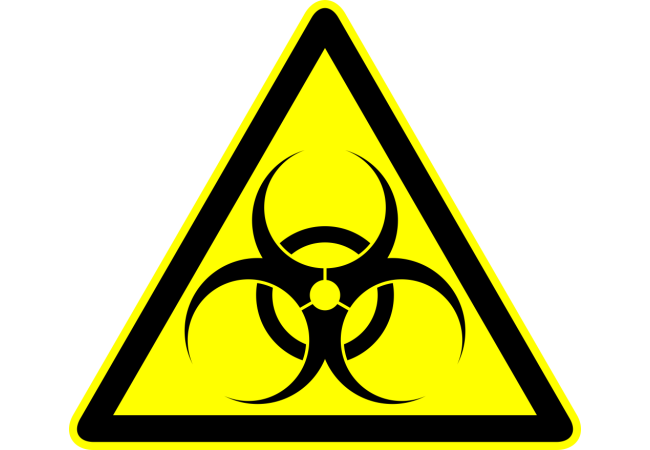 Sticker Panneau Danger Biologique ISO 7010