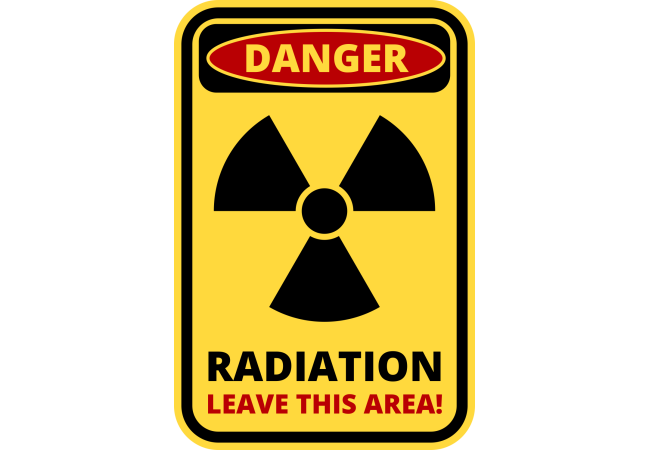 Sticker Panneau Danger Rayonnements Ionisants