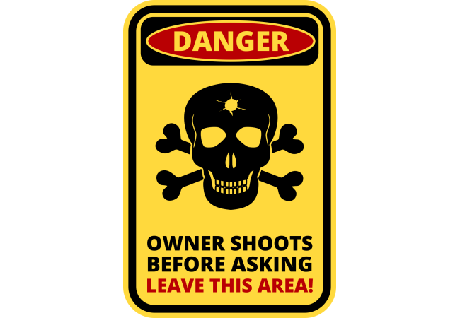 Sticker Panneau Danger Tir – Signalétique de Sécurité