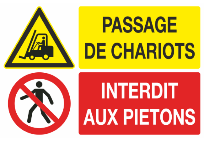 Sticker Passage de chariots interdit aux piétons