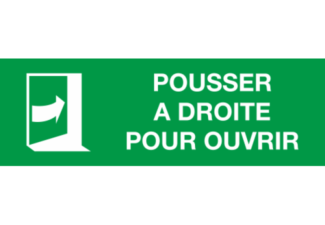 Sticker Pousser à droite pour ouvrir – Signalétique
