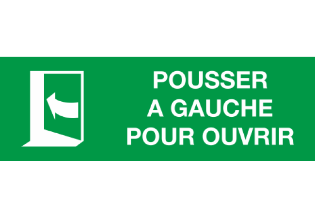 Sticker Pousser à Gauche pour Ouvrir - Signalétique