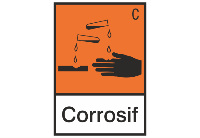 Sticker Produit Corrosif - Signalisation Chimique