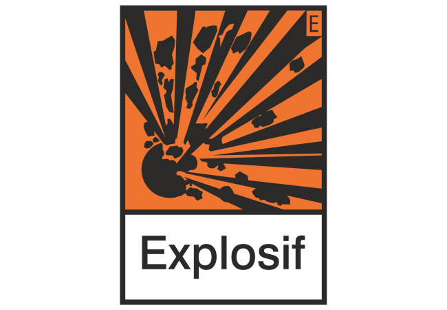 Sticker Produit Dangereux Explosif - Norme ISO
