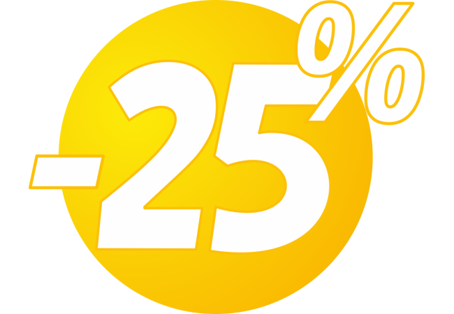Sticker Promo Soldes 25% - Design Bulles Jaunes