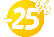 Sticker Promo Soldes 25% - Design Bulles Jaunes