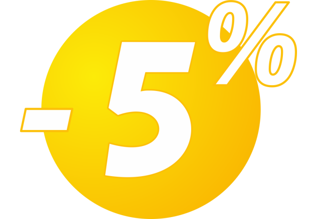 Sticker Promo Soldes -5% Bulles Jaunes