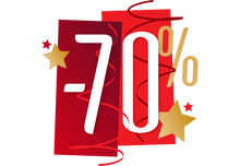 Sticker Promo Soldes -70% Fêtes
