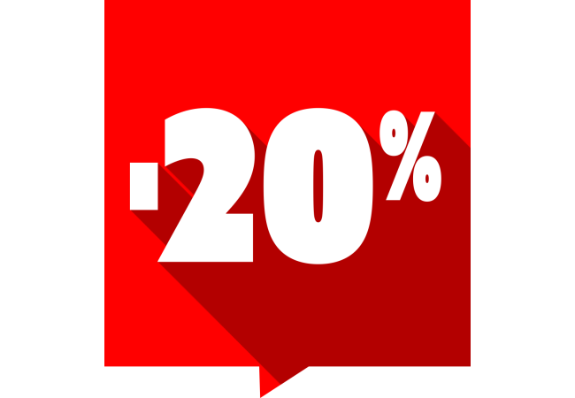 Sticker Promotion -20% Rouge Carré