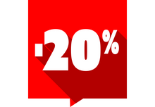 Sticker Promotion -20% Rouge Carré