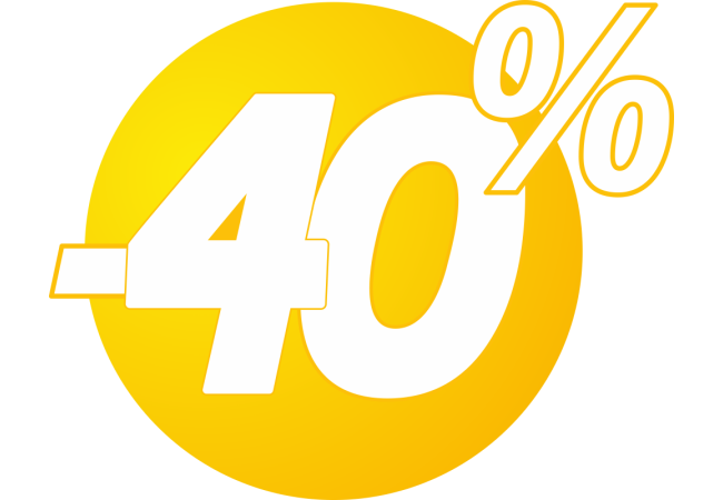 Sticker Promotion 40% Bulles Jaunes
