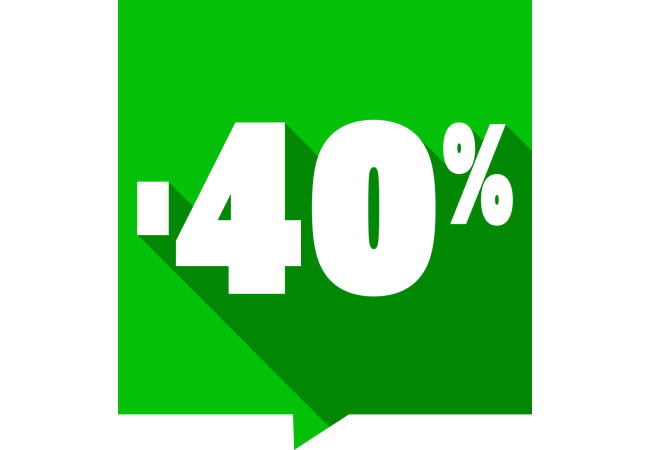 Sticker Promotion -40% Carré Multicolore