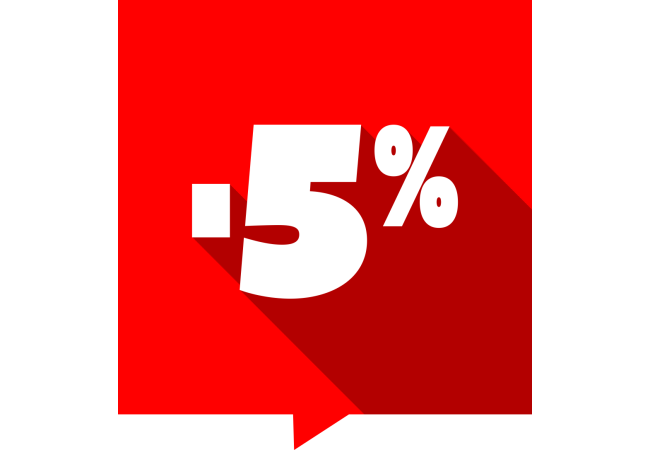 Sticker Promotion -5% Carré Rouge