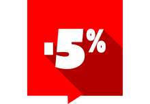 Sticker Promotion -5% Carré Rouge