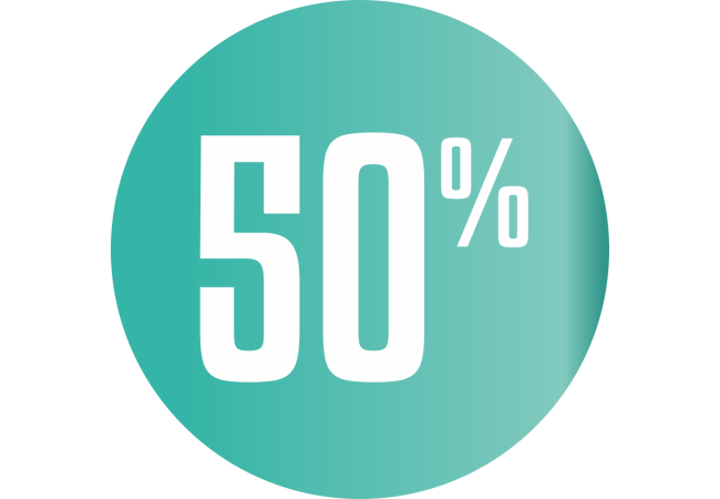 Sticker Promotion 50% - Cercle Bleu