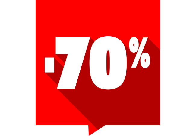 Sticker Promotion -70% Carré Rouge