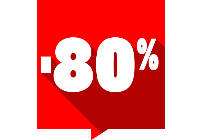 Sticker Promotion -80% Carré Rouge