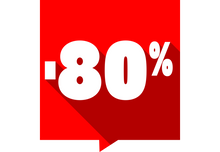 Sticker Promotion -80% Carré Rouge