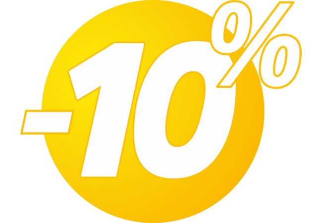 Sticker Promotion Réduction 10% Design Bulles Jaunes