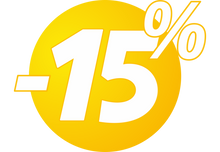 Sticker Promotion Soldes 15% Design Bulles Jaunes