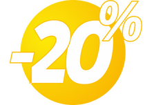 Sticker Promotion Soldes -20% Bulles Jaunes