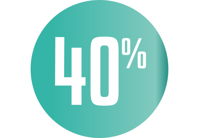 Sticker Promotion Soldes 40% - Cercle Bleu