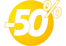 Sticker Promotionnel 50% Bulles Jaunes