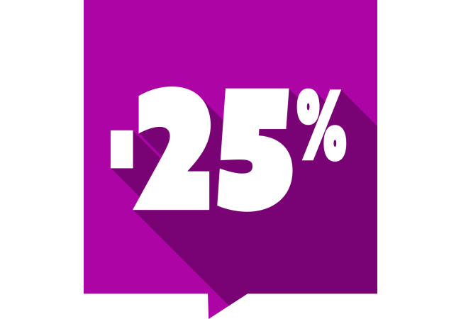 Sticker Promotionnel Soldes -25% Carré Multicolore