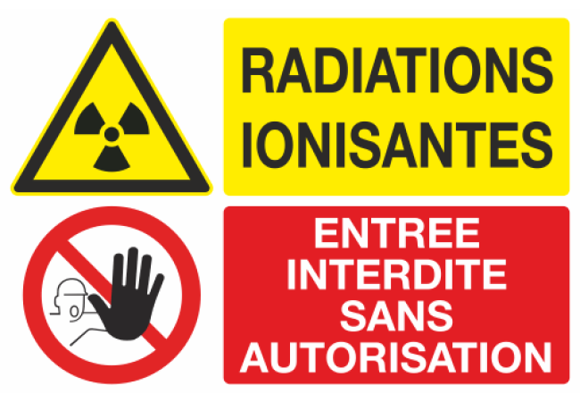 Sticker Radiations ionisées - Accès interdit sans autorisation