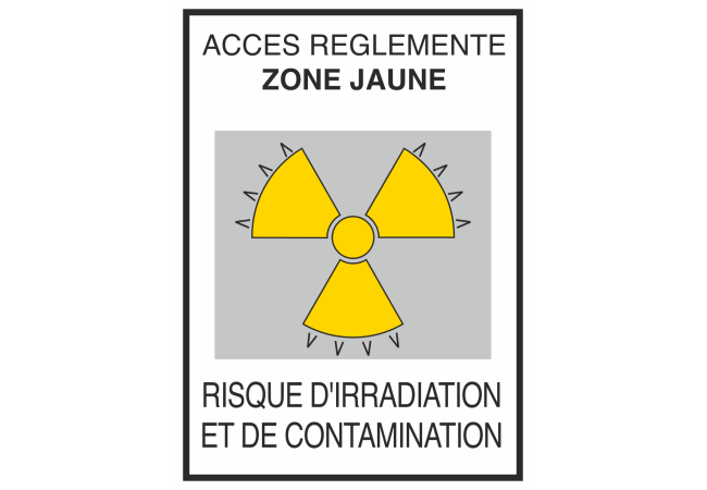Sticker Radioactivité - Avertissement Irradiation Jaune