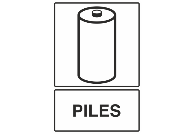 Sticker Recyclage Piles – Signalétique Écologique