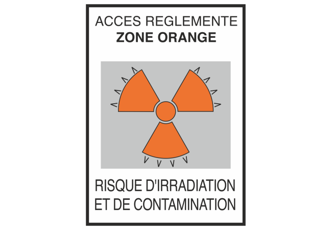 Sticker Risque Irradiation Contamination Orange