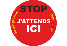 Sticker rond STOP COVID-19 - Signalétique sanitaire