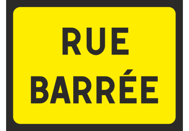 Sticker Rue Barrée – Signalétique d'Interdiction
